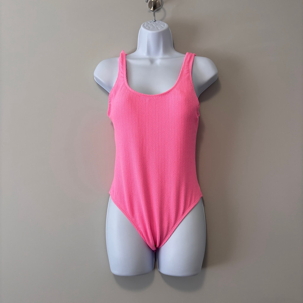 Cotton On Women's Large Hot Pink Low-Back One-Piece Swimsuit NWT - Picture 2 of 7